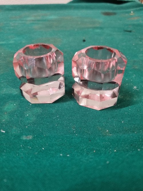kandelaars diner kaars kristal glas, Ophalen of Verzenden, 'T Olde Gre-j, Info@toldegrej.nl, Endepoelstraat 20f Didam