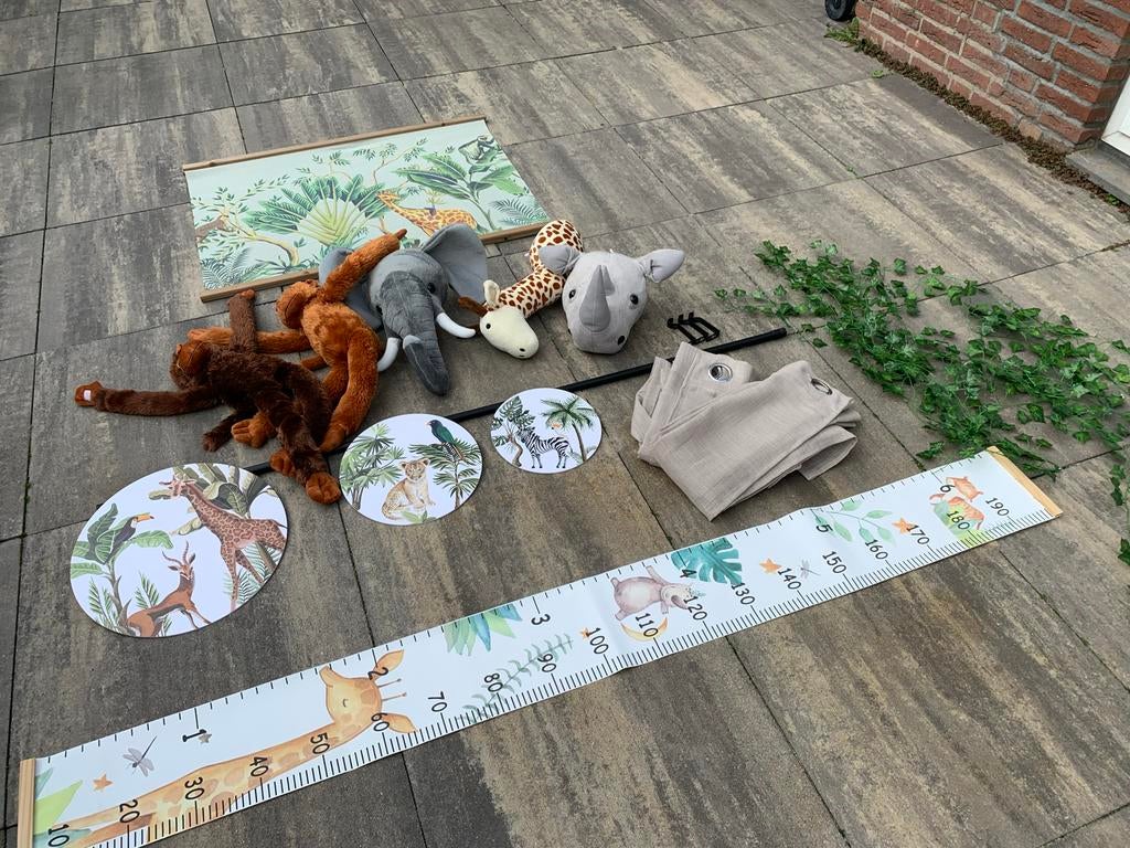 Jungle thema decoratie set voor kinderkamer, Ophalen of Verzenden, Gebruikt, Wanddecoratie