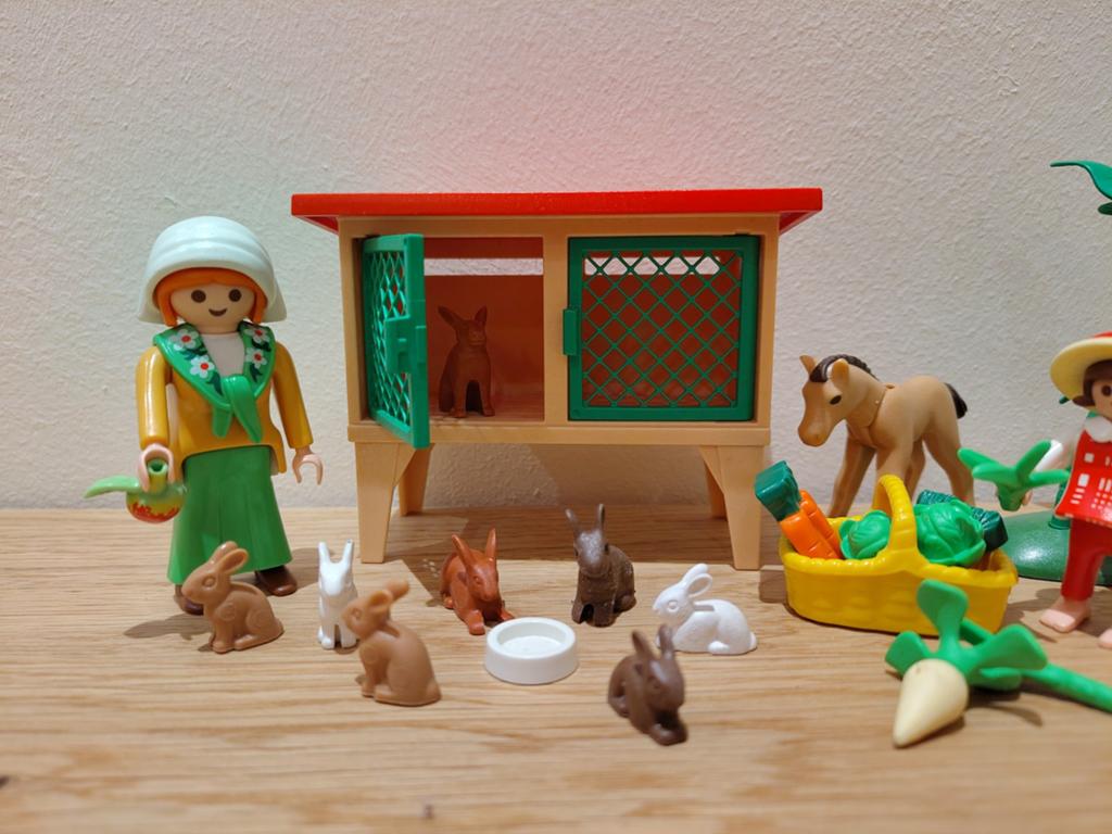 Playmobil groot konijnenhok met zonnebloemen, Ophalen of Verzenden, Gebruikt