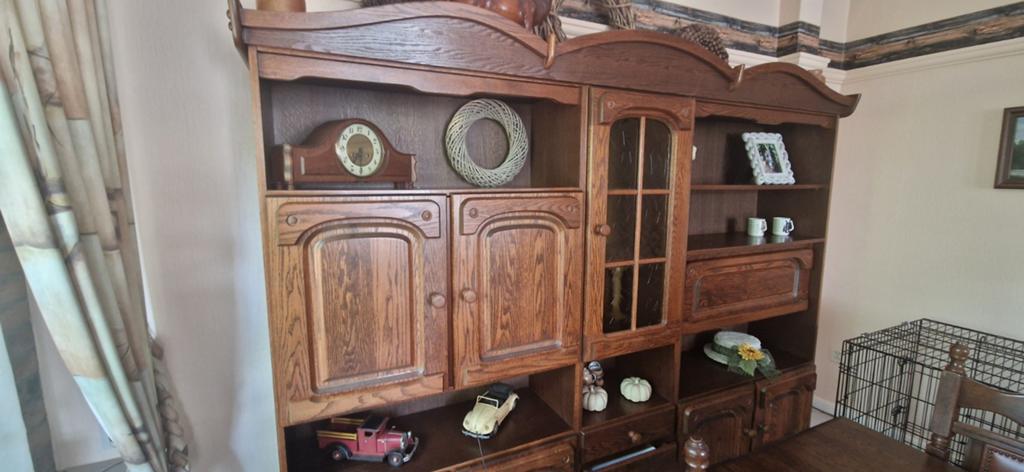 Eiken houten kast uit 3 delen, Ophalen of Verzenden, Zo goed als nieuw, 25 tot 50 cm, 200 cm of meer