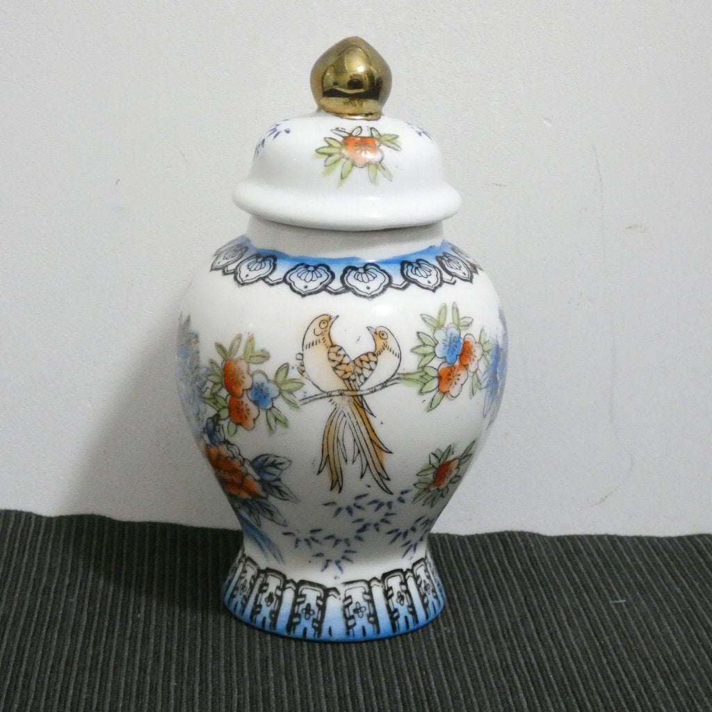 Chinese gemberpot met vogel- en bloemmotief [574], Ophalen of Verzenden