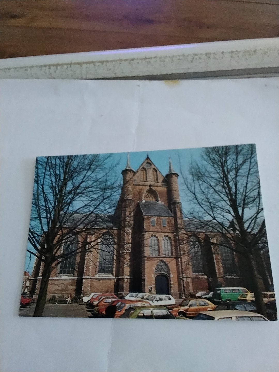 Oude Ansichtkaart Pieterskerk Leiden - Gelopen, Ophalen of Verzenden, 1960 tot 1980, Gelopen, Zuid-Holland