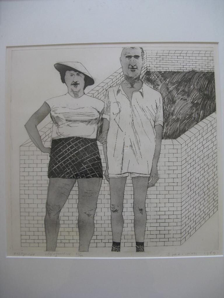 kees spermon ets/aquatint, Antiek en Kunst, Kunst | Litho's en Zeefdrukken, Ophalen of Verzenden