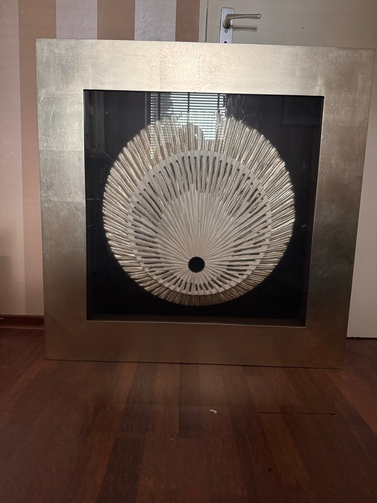 Goudkleurig 3D kunstwerk 'Shells' 90x90cm, Ophalen, Minder dan 50 cm, Gebruikt, Overige typen