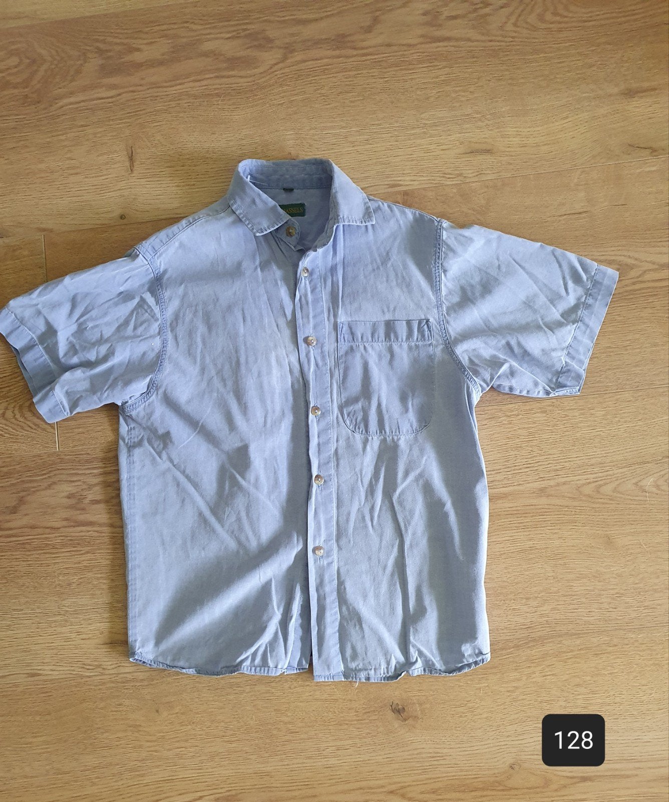 Nette spijkerblouse jongen maat 128, Ophalen of Verzenden, Zo goed als nieuw, Jongen, Shirt of Longsleeve