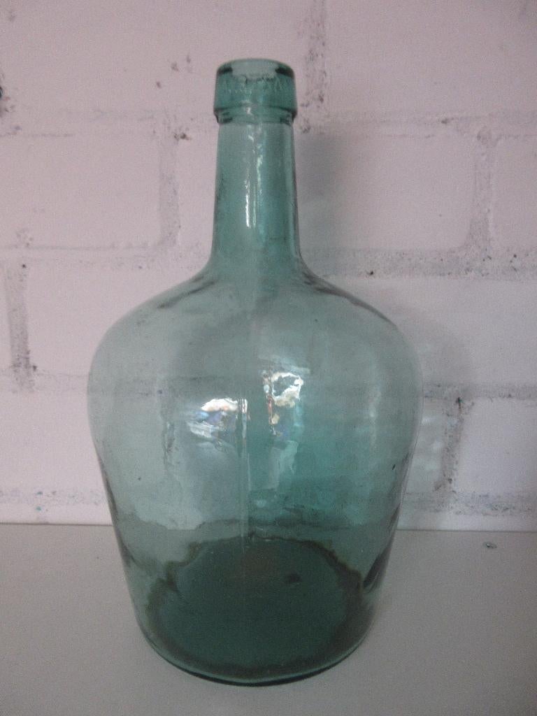 Vintage groene Viresa gistingfles vaas, Ophalen of Verzenden, Gebruikt, Groen, Glas