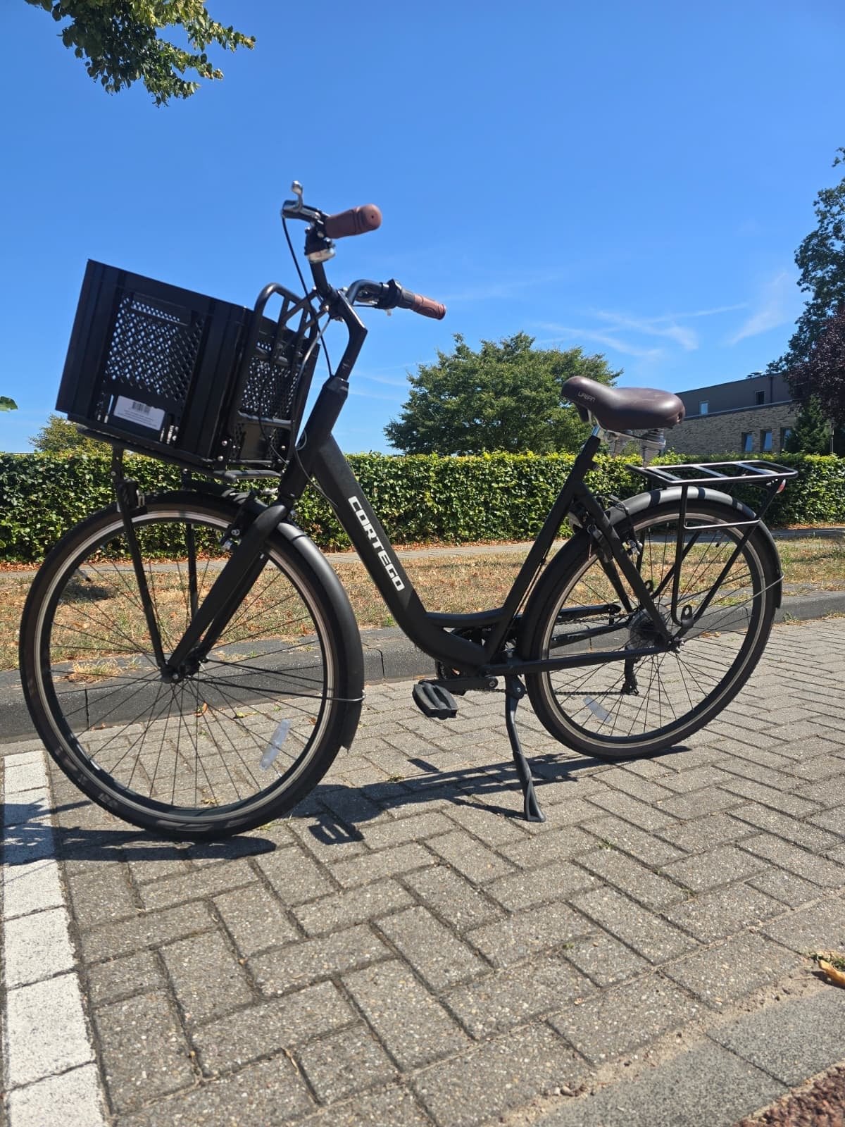 Zo goed als nieuwe Cortego fiets met voordrager, Velgrem, Versnellingen, Zo goed als nieuw, 50 tot 53 cm