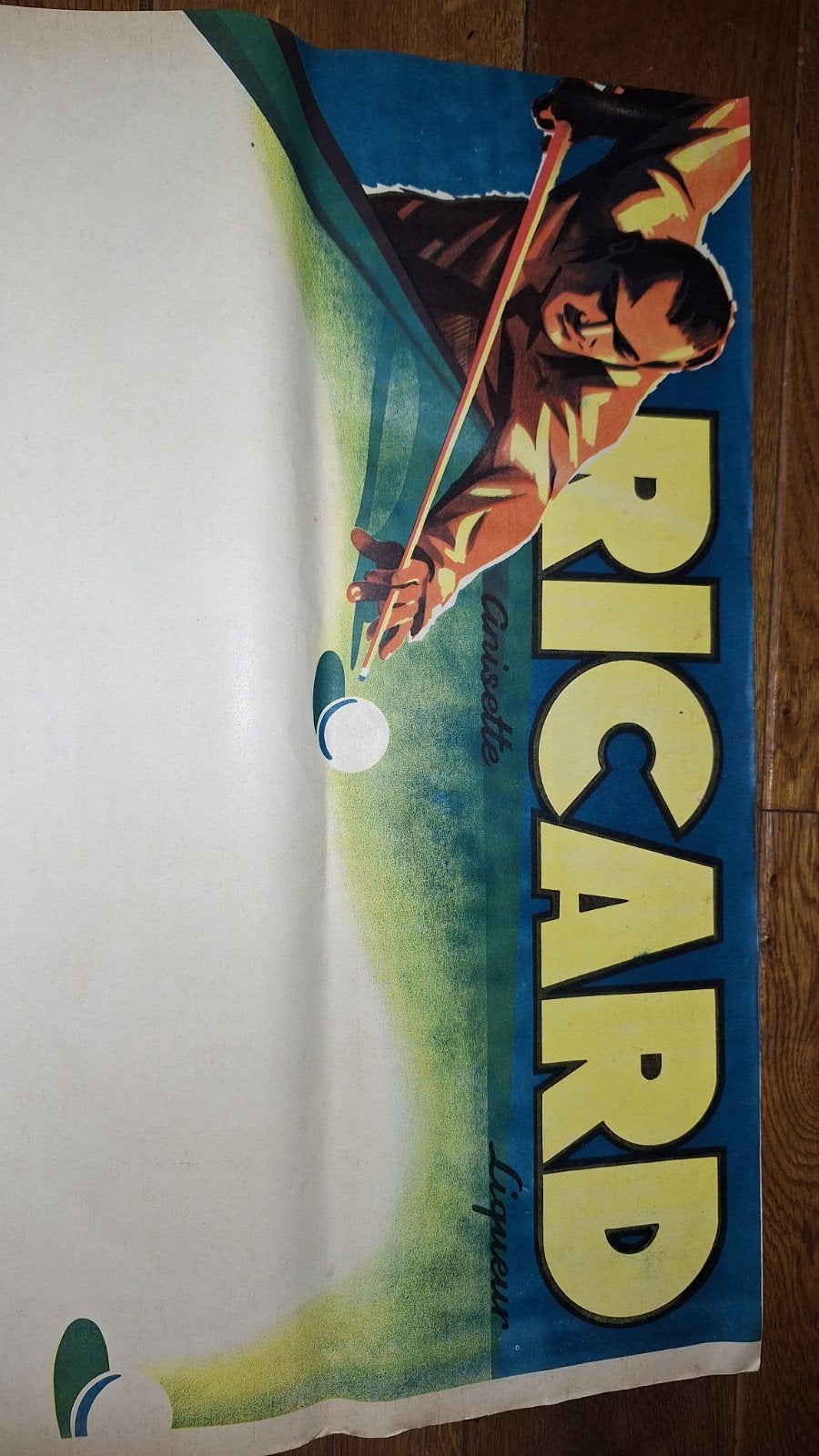 Vintage Ricard  Liqueur Biljart Poster jaren 50, Ophalen of Verzenden