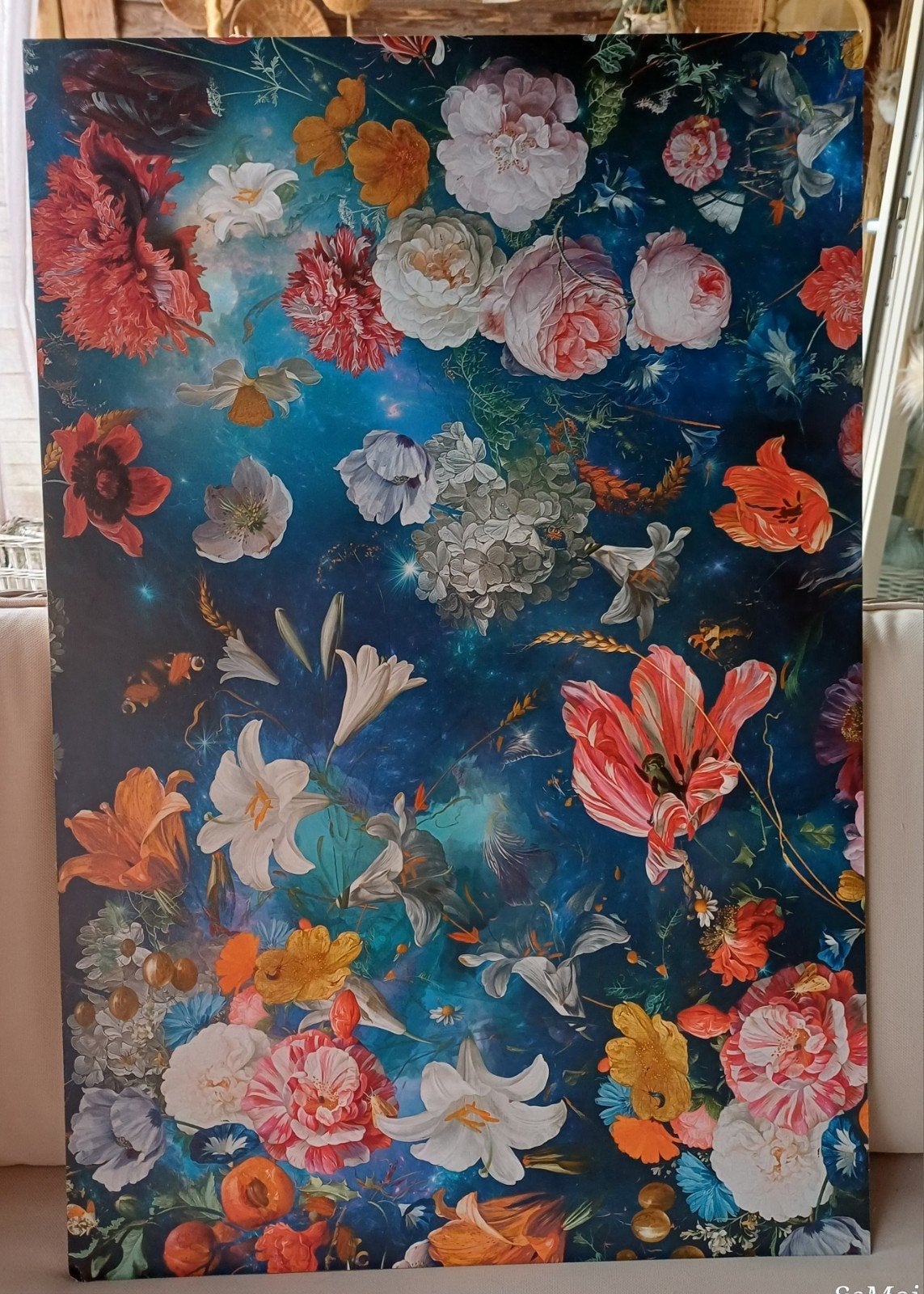 Reinders Bloemenwereld MDF paneel 60 x 90, Ophalen, Gebruikt, Print, 75 – 100