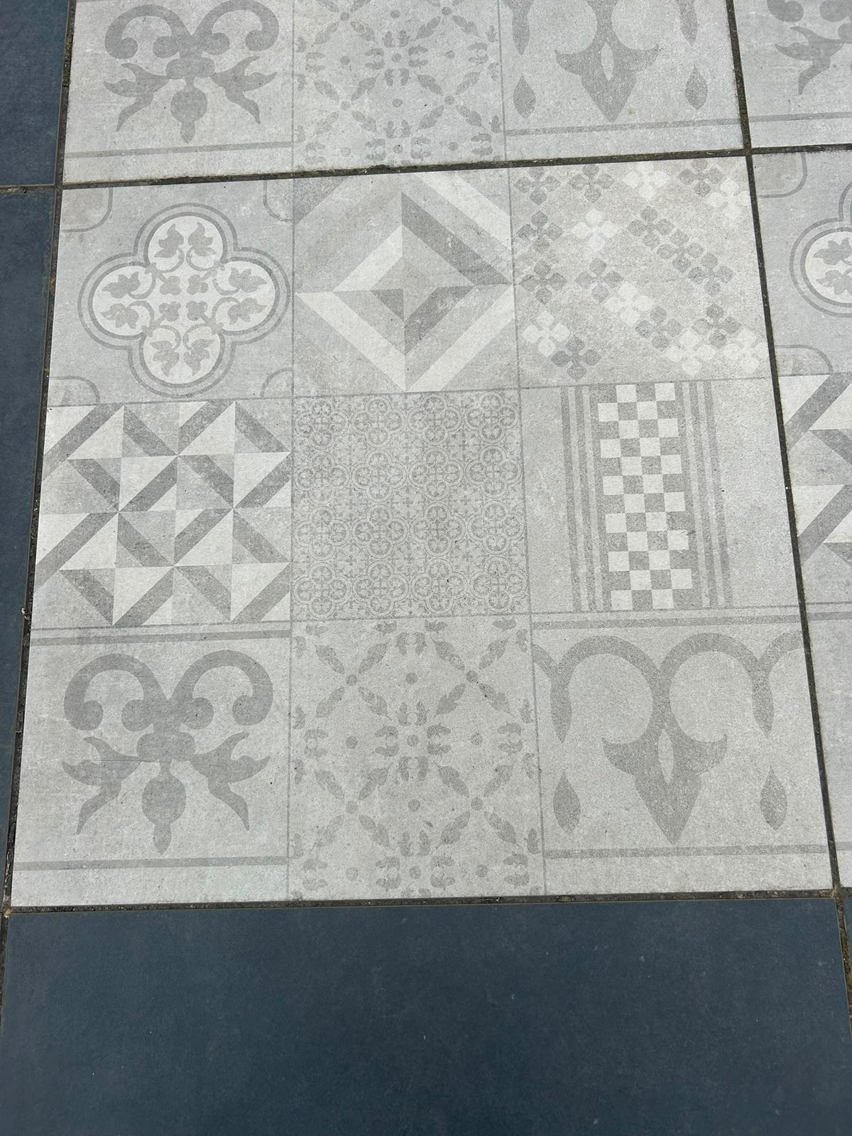 Geoceramica tegels tuin 30-35m2, Ophalen, Keramiek, Zo goed als nieuw, 10 m² of meer