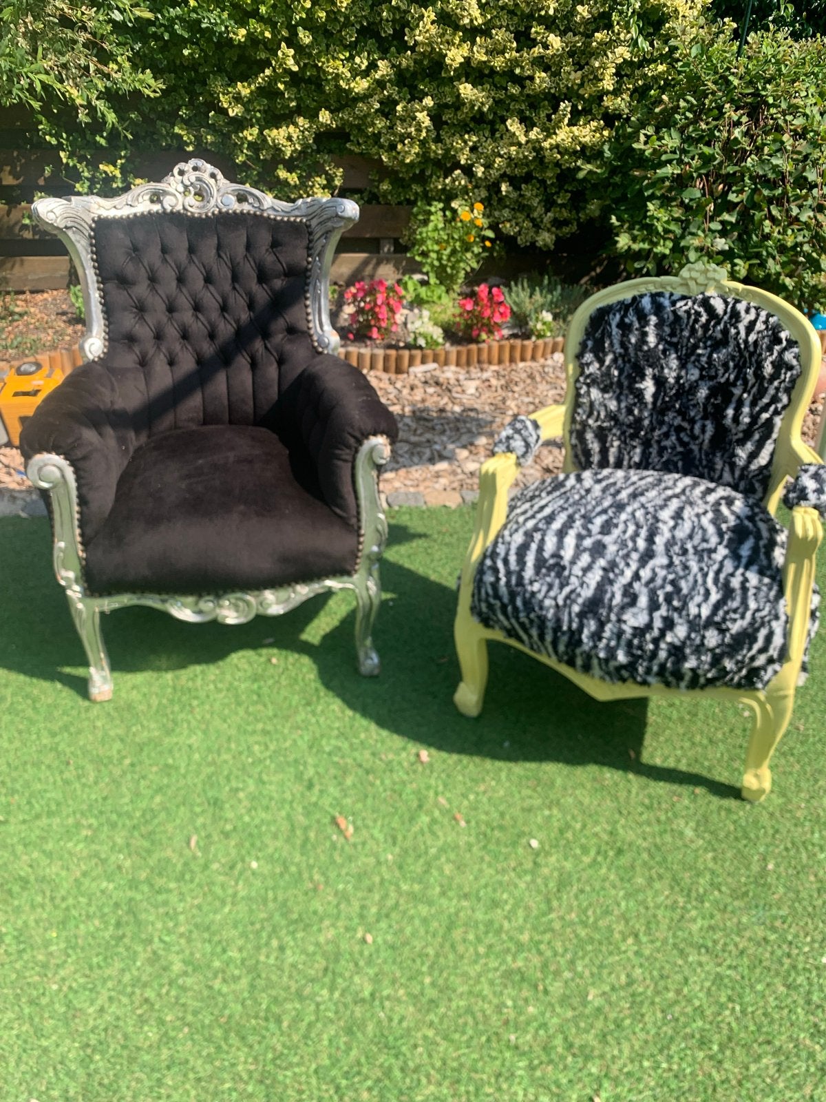 2 kinder fauteuil barok zwart Fluweel & zebraprint, Antiek en Kunst, Antiek | Meubels | Stoelen en Banken, Ophalen