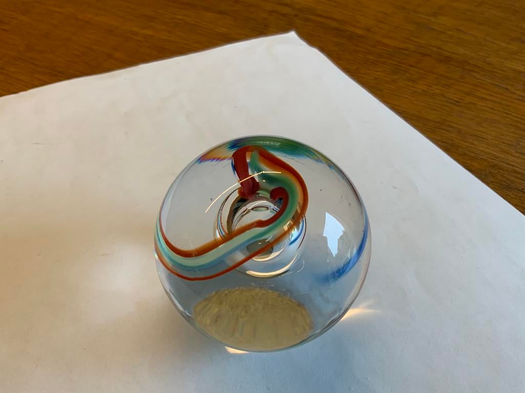 Glazen bol 6,2 cm. Leerdam?, Ophalen of Verzenden, Zo goed als nieuw, Overige typen