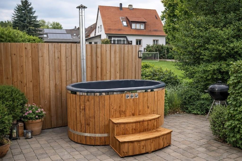 Ovale Glasvezel Hottub (1,90 x 1,20 m) Luxe Set, Verzenden, Nieuw