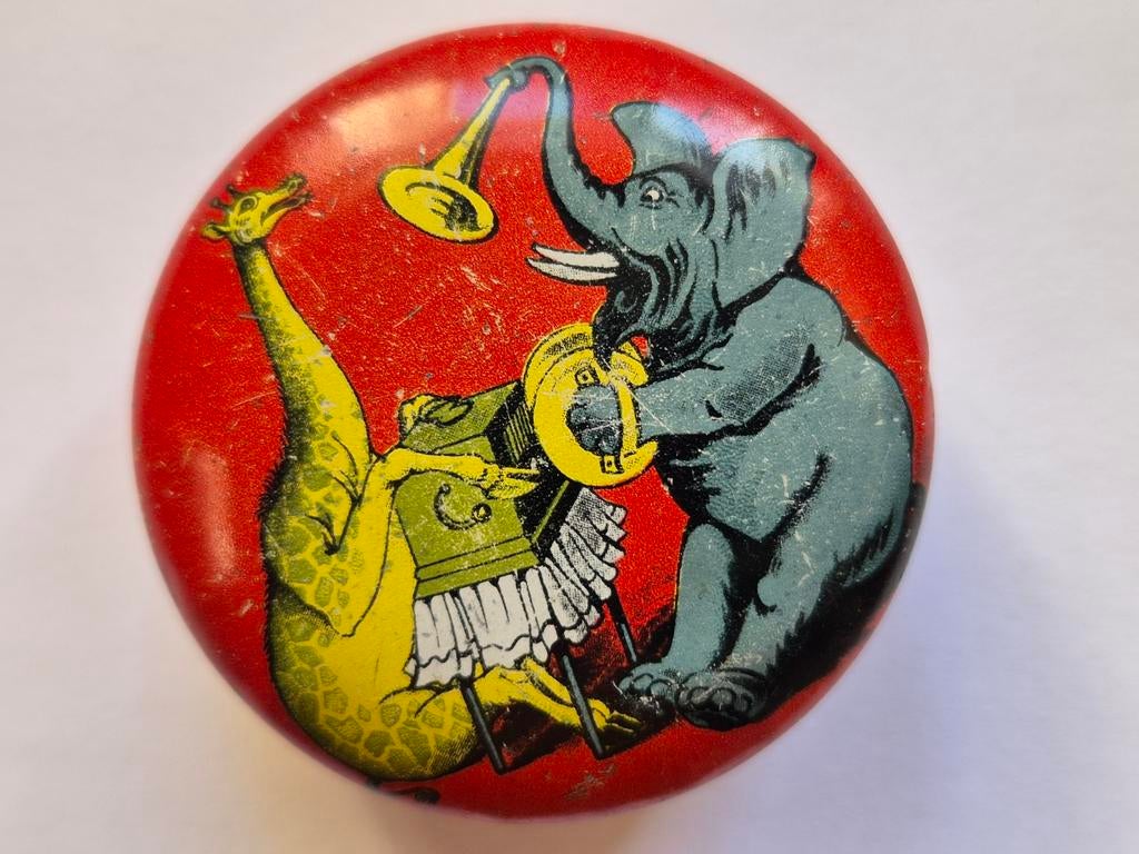 Pette chocolade blik Wormerveer Olifant Giraf, Ophalen of Verzenden