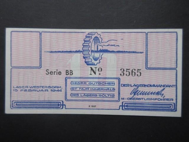 10 Cent 1944 Westerbork Kampgeld (02) WW2 UNC, Postzegels en Munten, Bankbiljetten | Nederland, Verzenden, Los biljet