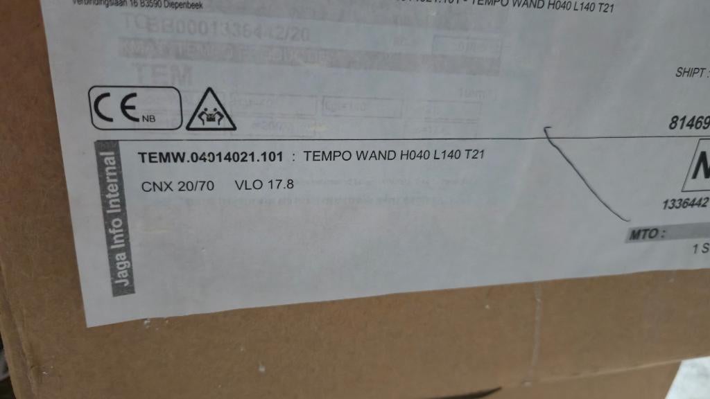 Jaga Tempo wand 2x 40x140, Ophalen, 30 tot 80 cm, Hoog rendement (Hr), Radiator