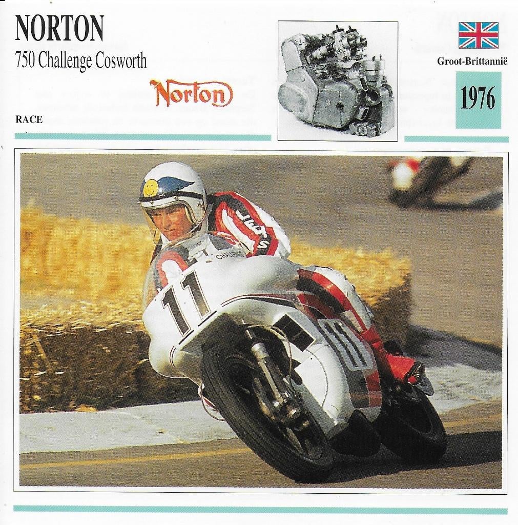 Ma1019 motorkaart norton 750 challenge cosworth ( 1976 ), Ophalen of Verzenden, Zo goed als nieuw, Motoren