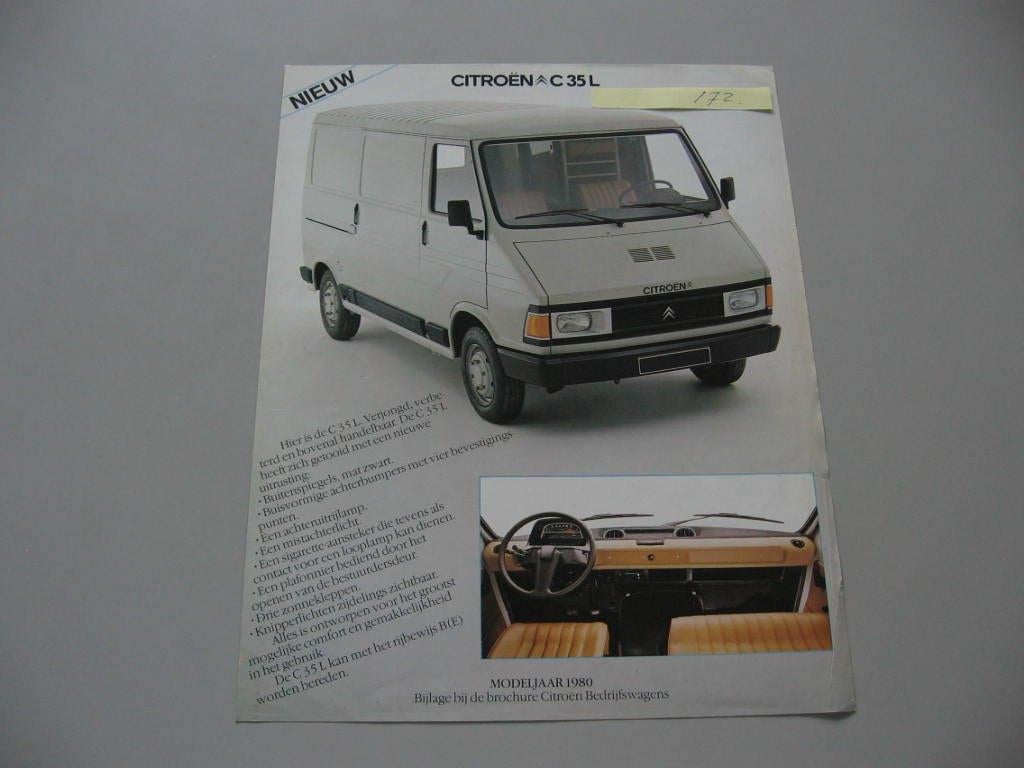 CITR 172 Citroën C 35 L, folder modeljaar 1980., Boeken, Auto's | Folders en Tijdschriften, Zo goed als nieuw, Citroën, Ophalen of Verzenden