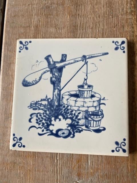 blauw tegeltje Mosa Maastricht. Put emmer., Ophalen
