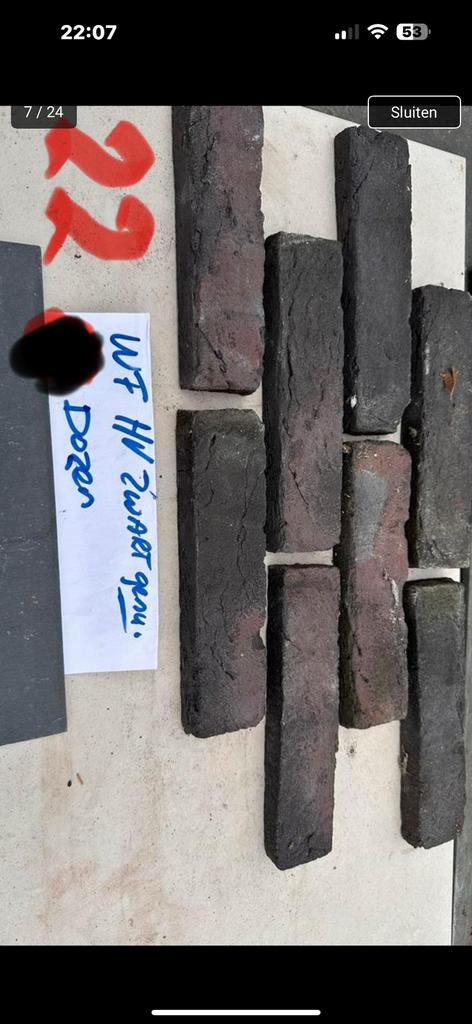Partij steenstrips. Meerderw kleuren  DF.  EN WF., Doe-het-zelf en Verbouw, Metselstenen, Ophalen, Zo goed als nieuw, Bakstenen