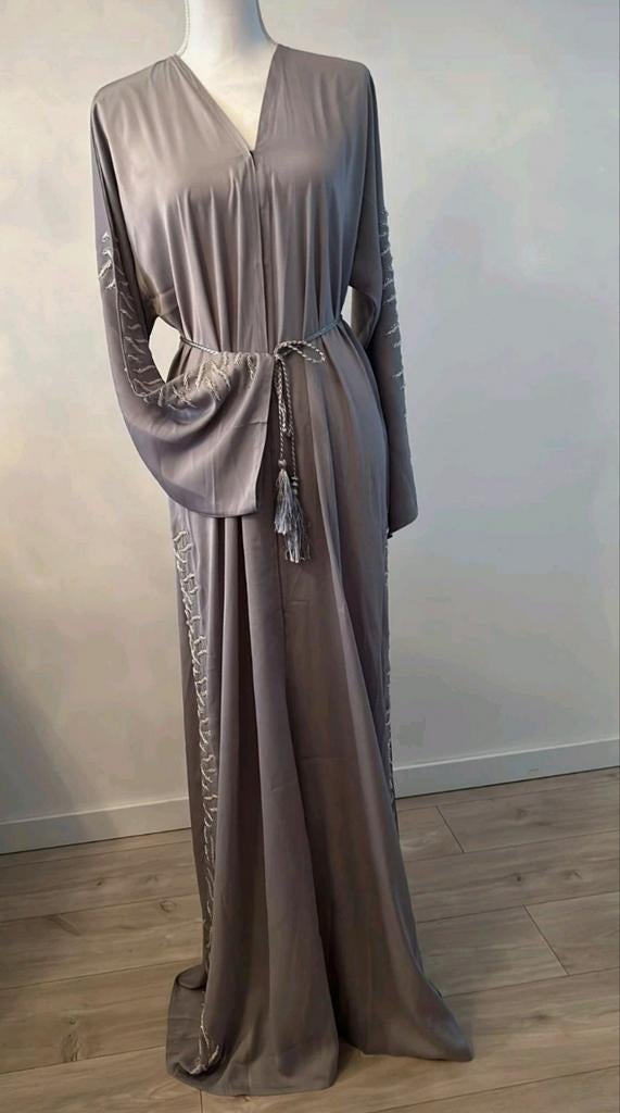 Abaya Ramadan Eid Marokkaans jurk jeleba, Ophalen of Verzenden, Zo goed als nieuw, Grijs, Overige typen