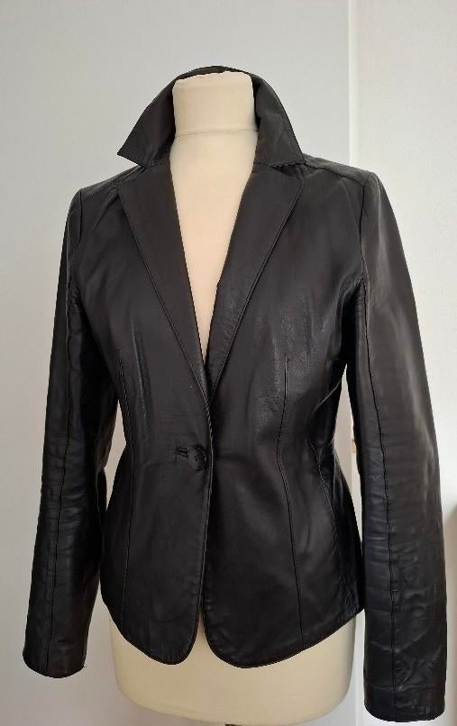 Heel gaaf kort leren jasje CINDY CRAWFORD (by C&A) maat 38, Kleding | Dames, Jassen | Zomer, Zo goed als nieuw, Maat 38/40 (M)