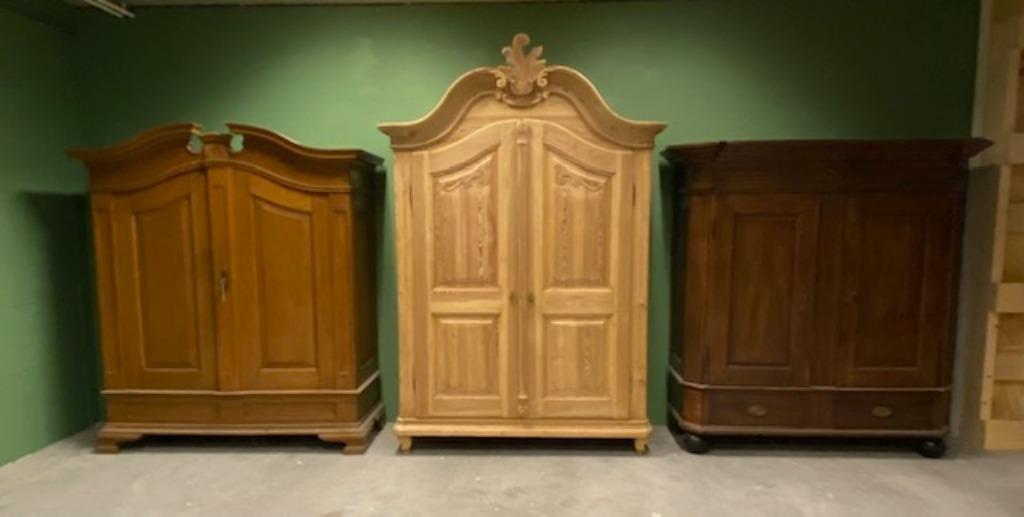 Antieke kasten, mahonie, eiken, grenen. Houten kast, servies, Ophalen