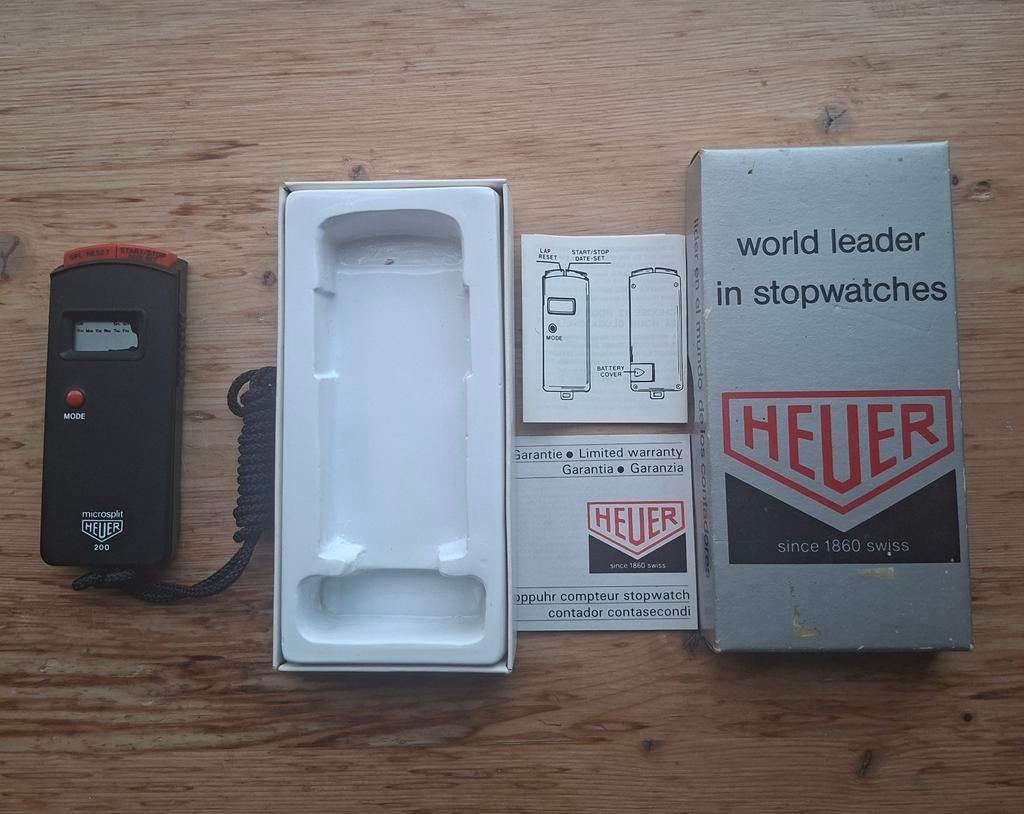 Vintage Heuer Microsplit 200 Stopwatch, Ophalen of Verzenden