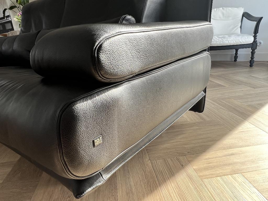 Rolf Benz 6500 Designbank Leer – Topstaat – Nieuw €8500, Ophalen, Minder dan 75 cm, 150 tot 200 cm, Tweepersoons