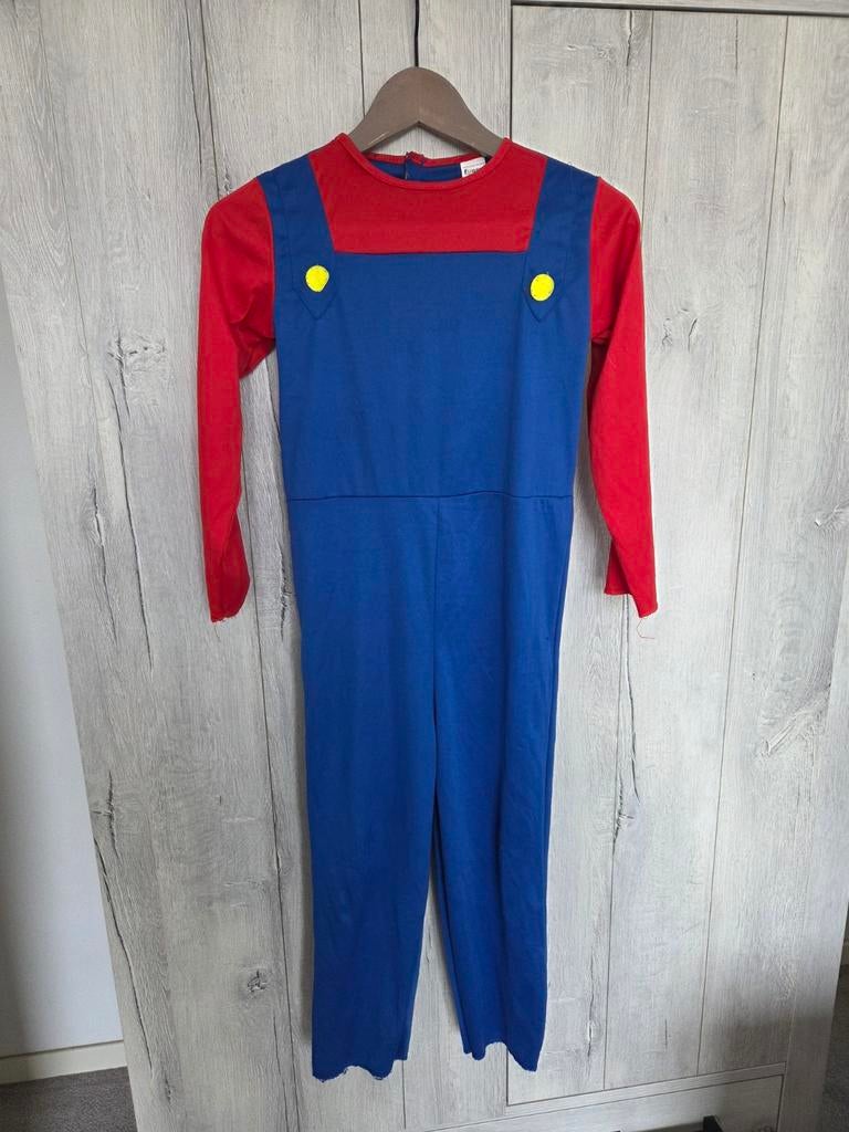 Super Mario pak maat 122-138 cm, Ophalen of Verzenden, Zo goed als nieuw, 122 t/m 128, Jongen of Meisje