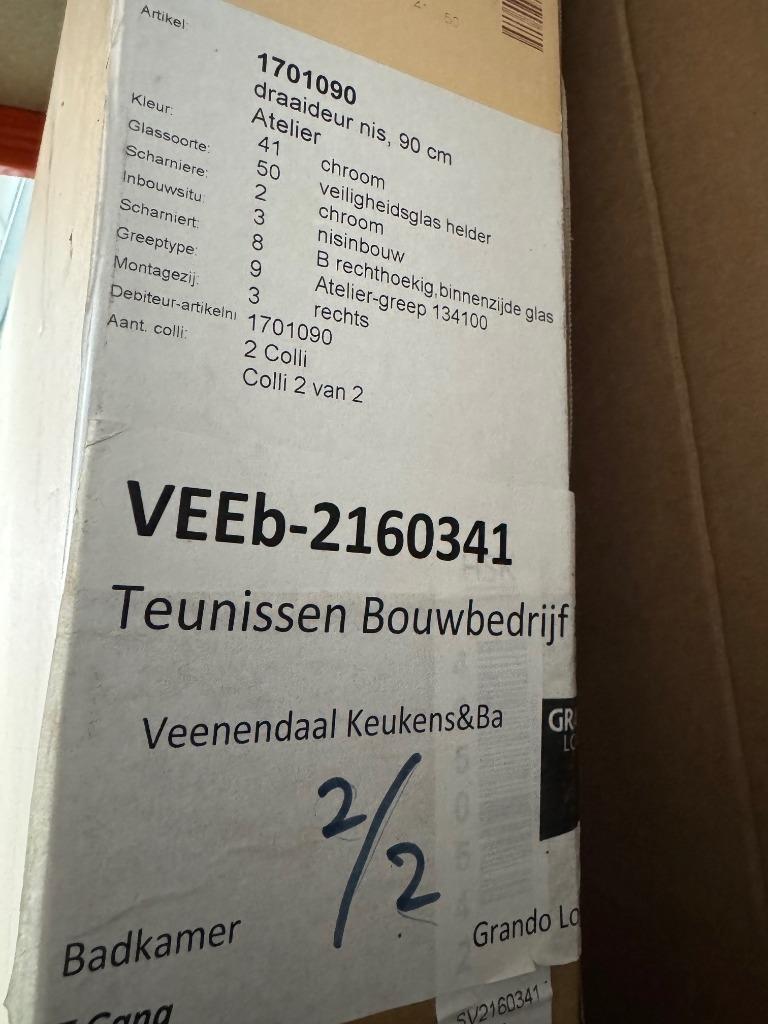 Douchedeuren van € 125,- Kijk, controleer en neem mee., Ophalen, 100 tot 150 cm, Overige typen, Nieuw