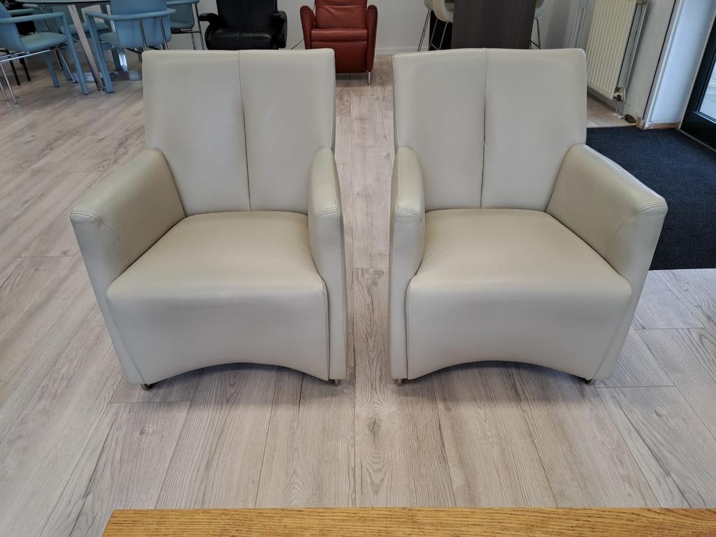 Twee zeer mooie lederen Leolux Galathea fauteuils, Huis en Inrichting, Zie Google, Leolux, Design, Zo goed als nieuw