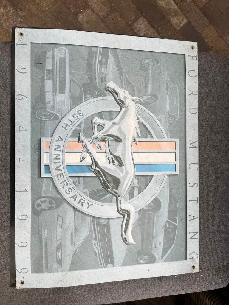 metalen wandbordje ford mustang, Verzamelen, Ophalen of Verzenden, Voor 1940, Zo goed als nieuw, Overige onderwerpen
