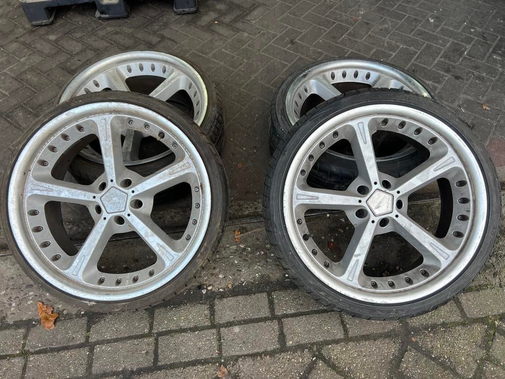 21 inch Monoblock breedset voor bmw E 65, bjr 2001-2008, Auto-onderdelen, Banden en Velgen, Gebruikt, 255 mm, Banden en Velgen