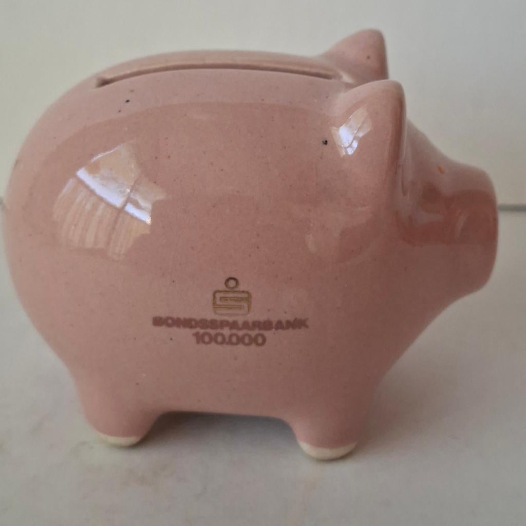 Spaarvarkentje van Bonds-spaarbank., Ophalen of Verzenden, Gebruikt, Steen, Aardewerk of Keramiek, Dier