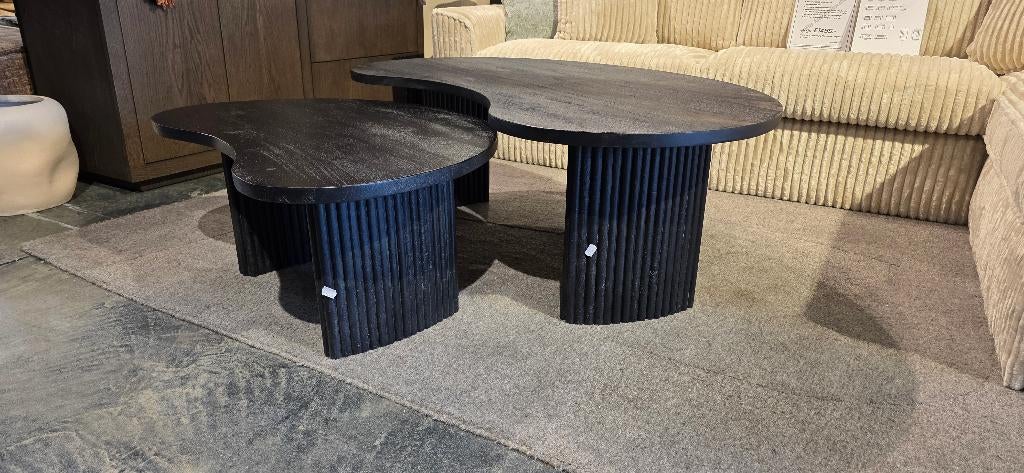 Salontafel boonvormig - 125 cm & 85 cm Zwart Showmodel, Ophalen, 100 tot 150 cm, Jarameubeloutlet@hotmail.com, 50 tot 100 cm