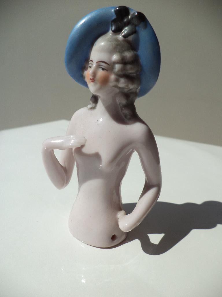 vroeg 1900's half doll naakte figurine porseleinen pop M 994, Ophalen of Verzenden
