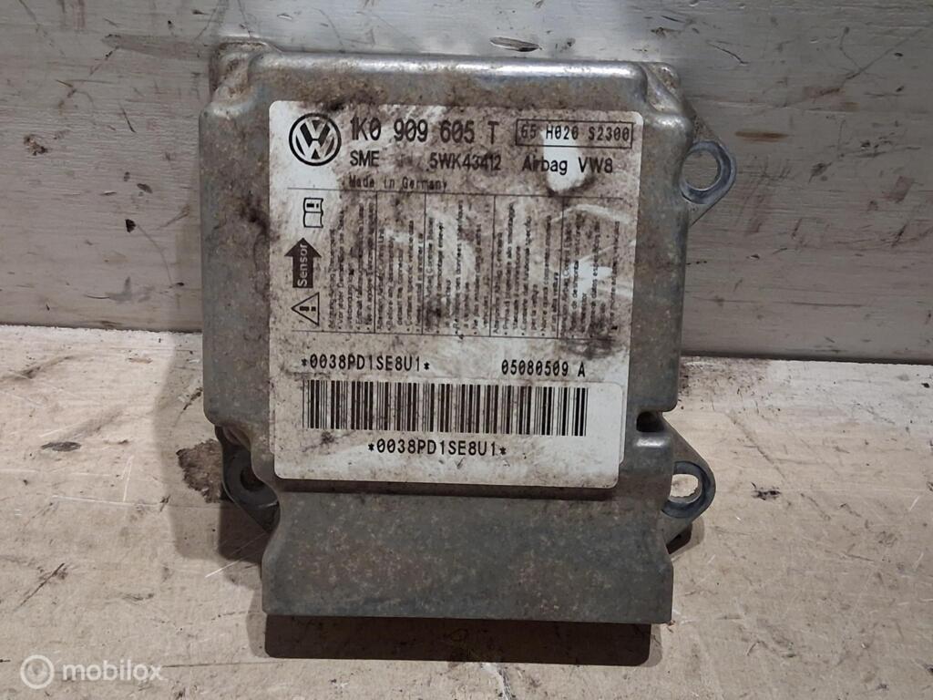 Airbag module Vw Golf V 1.6 ('03-'08) 1K0909605T, Gebruikt, Volkswagen, Ophalen of Verzenden