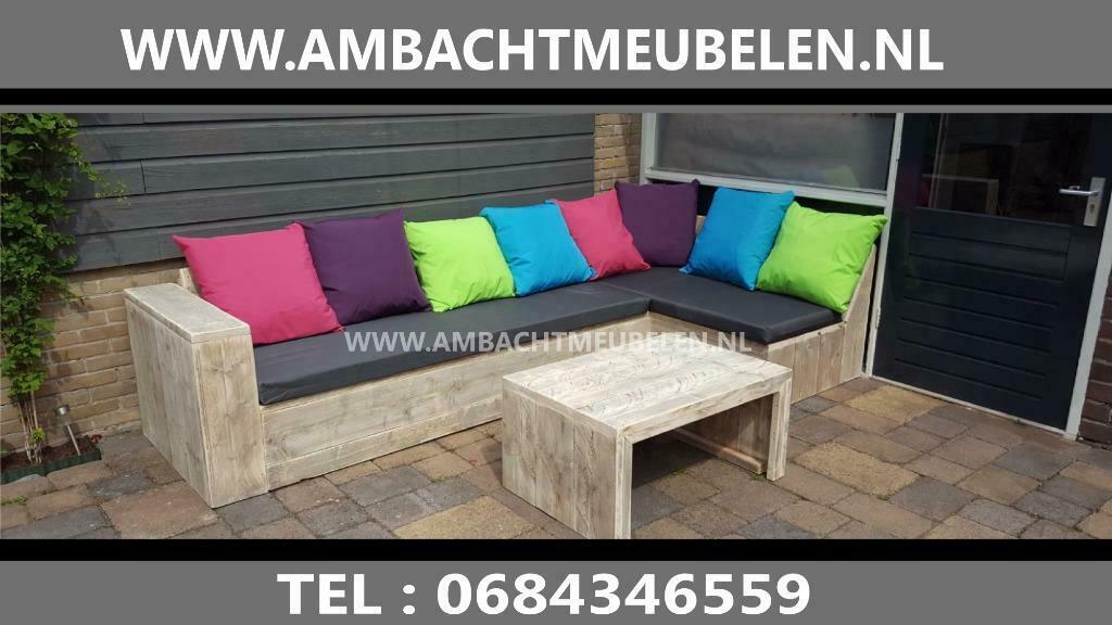steigerhouten hoekbank, Tuin en Terras, Ophalen, Nieuw, Steigerhout