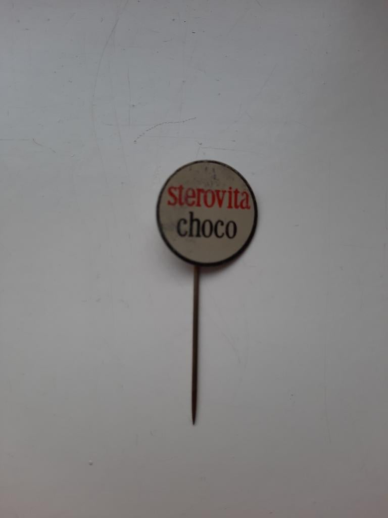 Sterovita Choco Melkfabriek Rotterdam Rond Aluminium Speldje, Ophalen of Verzenden, Gebruikt, Overige onderwerpen, Speldje of Pin