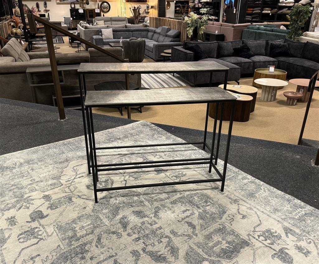 Sidetable 2-delig €149,- Nikkel Direct/Leverbaar E-1966, Ophalen, 50 tot 100 cm, Nieuw, #Sidetable#Nikkel#2-Delig#Metaal#Modern#Aktie