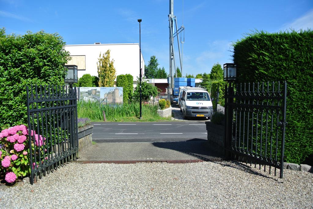 Professionele hydraulische dubbele draaipoort 3.95m, Tuin en Terras, Tuinhekken en Hekwerk, Ophalen, Zo goed als nieuw