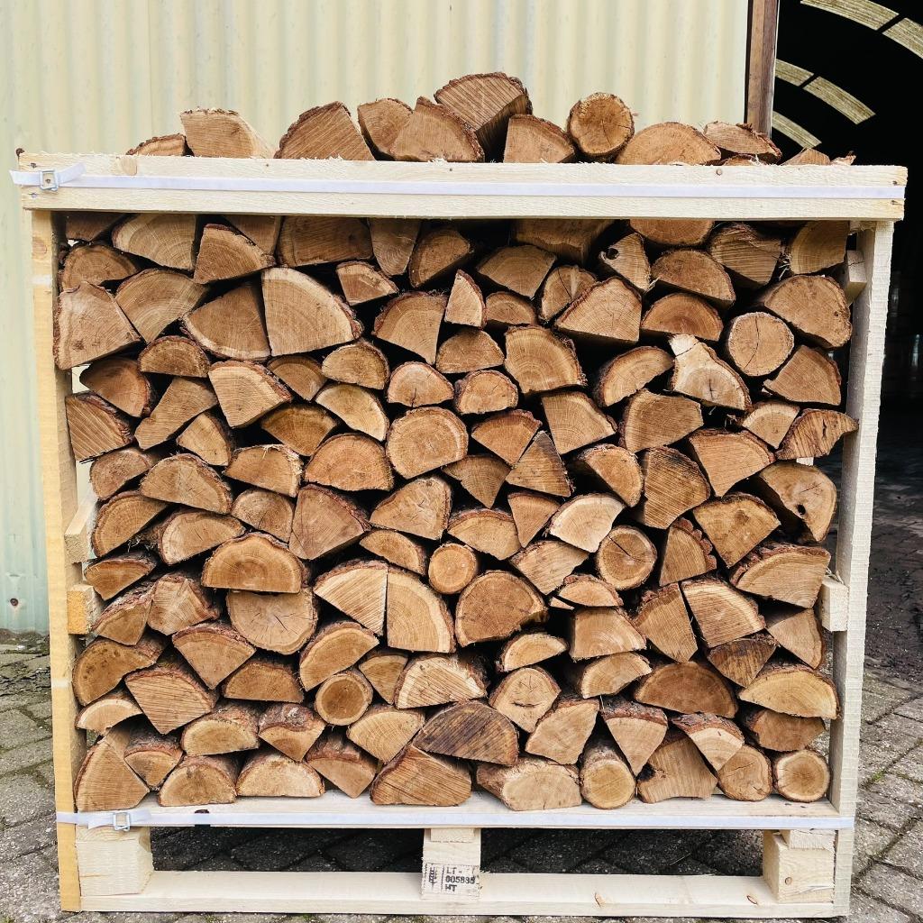 Haardhout mix-  1m3 strak gestapeld- Oven gedroogd, Tuin en Terras, Haardhout, 6 m³ of meer, Ophalen of Verzenden, Elzenhout, Blokken