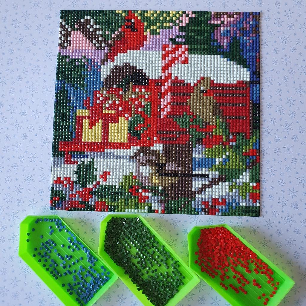 Diamond painting kerst brievenbus 20x20cm Zelf maken DIY Kit, D, Verzenden, Nieuw, D