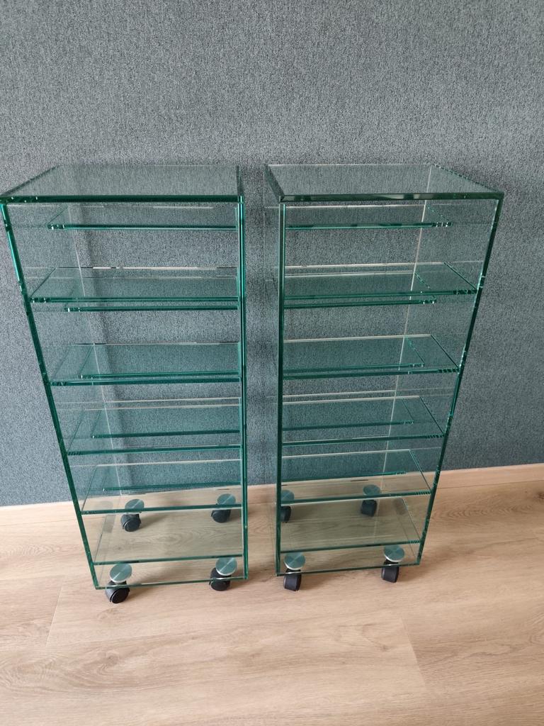Glazen Cd Rek, Huis en Inrichting, Ophalen, 25 tot 75 discs, Cd's of Dvd's, Glas