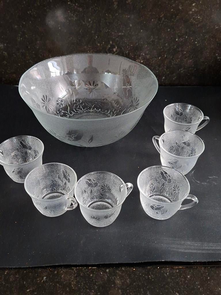 Bowlschaal met 6 kopjes, Huis en Inrichting, Keuken | Servies, Ophalen of Verzenden