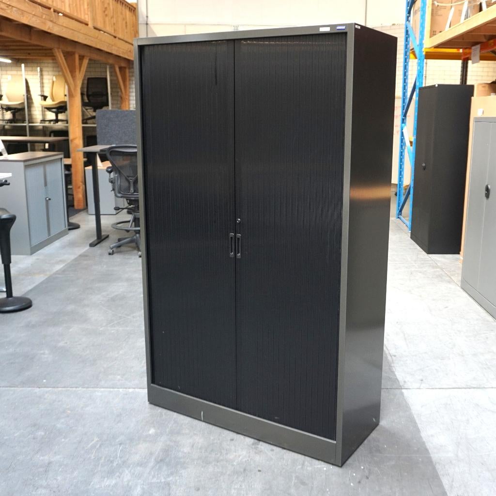 Voortman Roldeurkast | Archiefkast |195x120x45cm|Grijs/Zwart, Gebruikt, 100 tot 150 cm, -, -