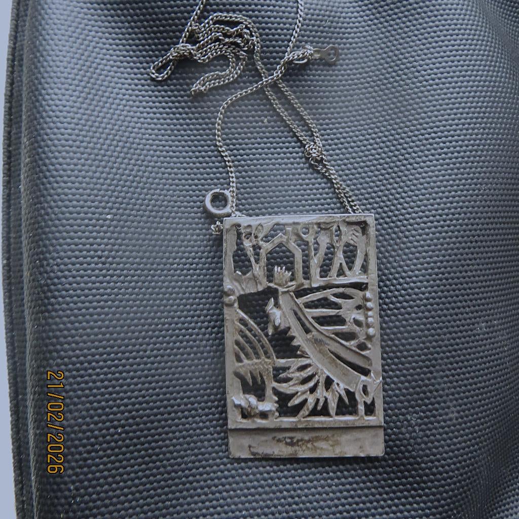 Zilveren broche Jeroen Krabbe 1999, 4 tot 7 cm, Ophalen of Verzenden, Zo goed als nieuw, Zilver