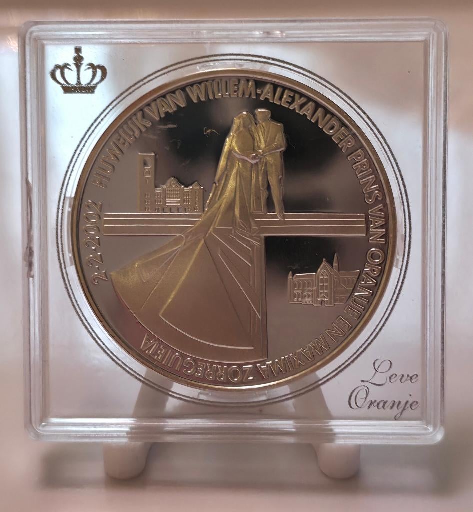 Huwelijk W-A & Máxima 2002 – 31,47 g .925 Zilver – Proof, Ophalen, Zilver, Nederland