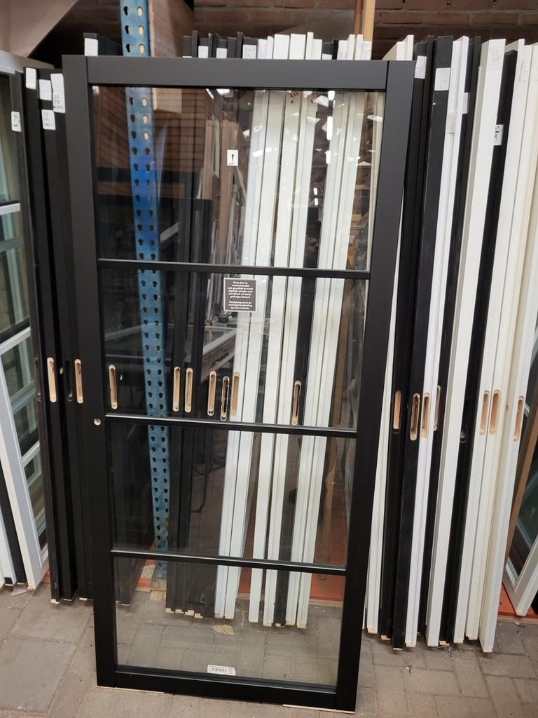 93x211,5cm binnendeur bradford opdek R staallook zwart SL40